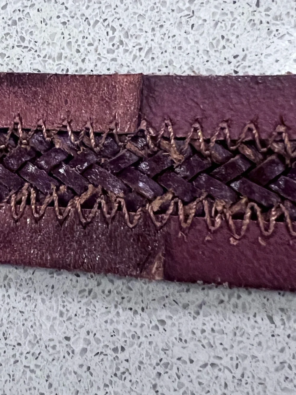 J. Crew Brown Braided Leather Double-Ring Belt Labeled XS/S  40” Long - Picture 8 of 13